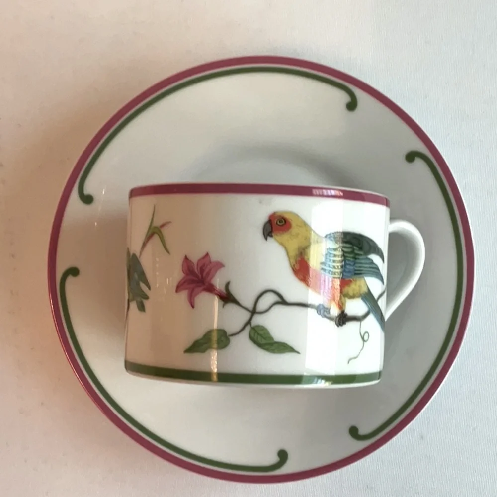 Lynn Chase Designs ~ “Parrots of Paradise” Tea Cup and Saucer